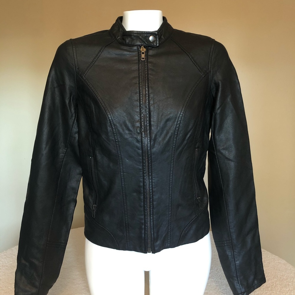 Faux Leather Zip Jacket